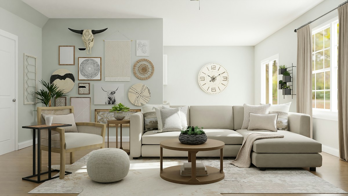 Modern minimalist bedroom with clean bedding and natural light
